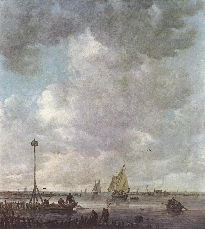 Jan van Goyen Marine Landscape with fishermen oil painting image